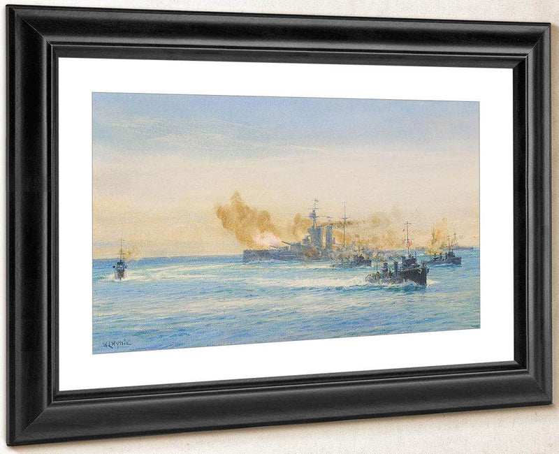 H.M.S Queen Elizabeth And Other Naval Vessels At Sea By William Lionel Wyllie Fine Art Print