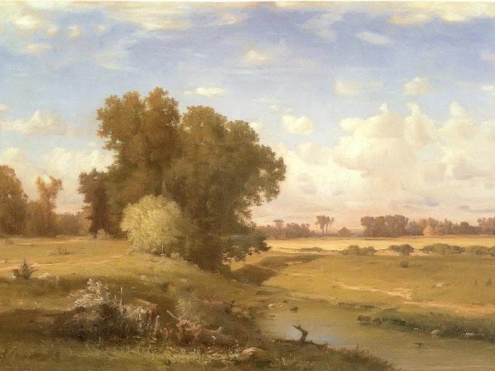 Hackensack Meadows Sunset By George Inness Fine Art Print