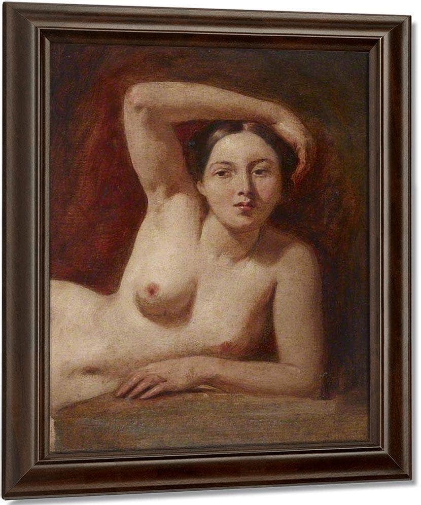 Half Figure Of A Female Nude Reclining By William Etty Fine Art Print