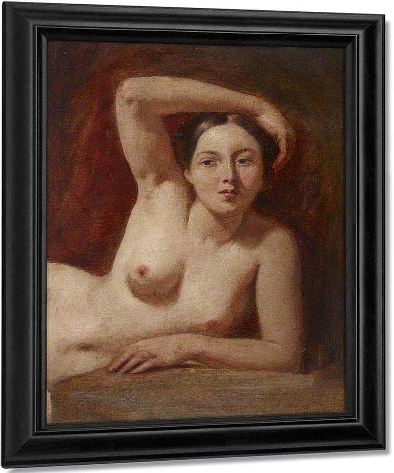 Half Figure Of A Female Nude Reclining By William Etty Fine Art Print