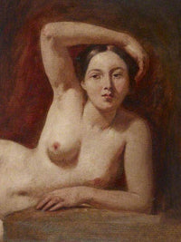 Half Figure Of A Female Nude Reclining By William Etty Fine Art Print