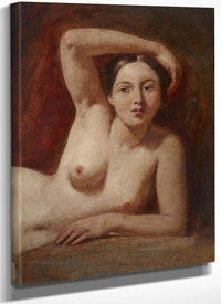 Half Figure Of A Female Nude Reclining By William Etty Fine Art Print