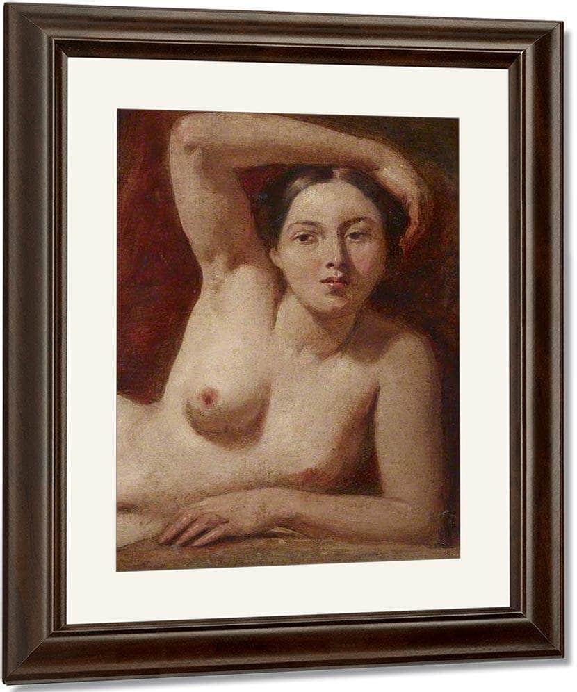 Half Figure Of A Female Nude Reclining By William Etty Fine Art Print
