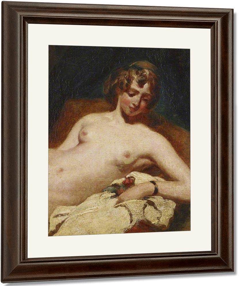 Half Figure Of A Reclining Female Nude On Her Side By William Etty Fine Art Print