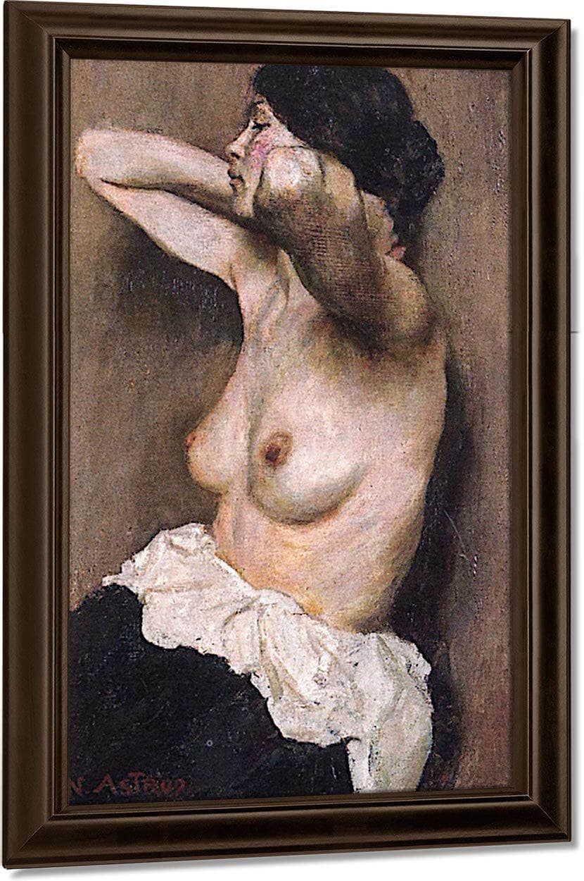 Half Length Female Nude By Nicolai Astrup Fine Art Print