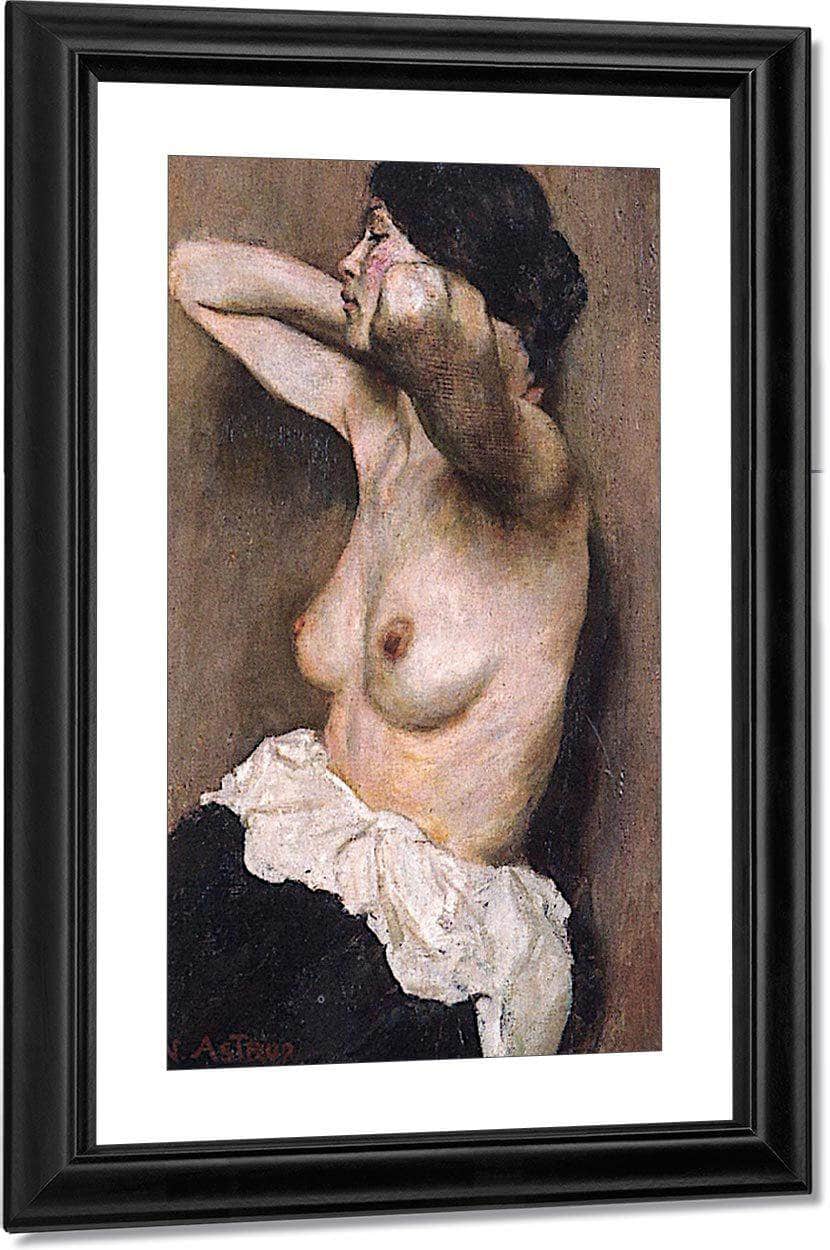 Half Length Female Nude By Nicolai Astrup Fine Art Print