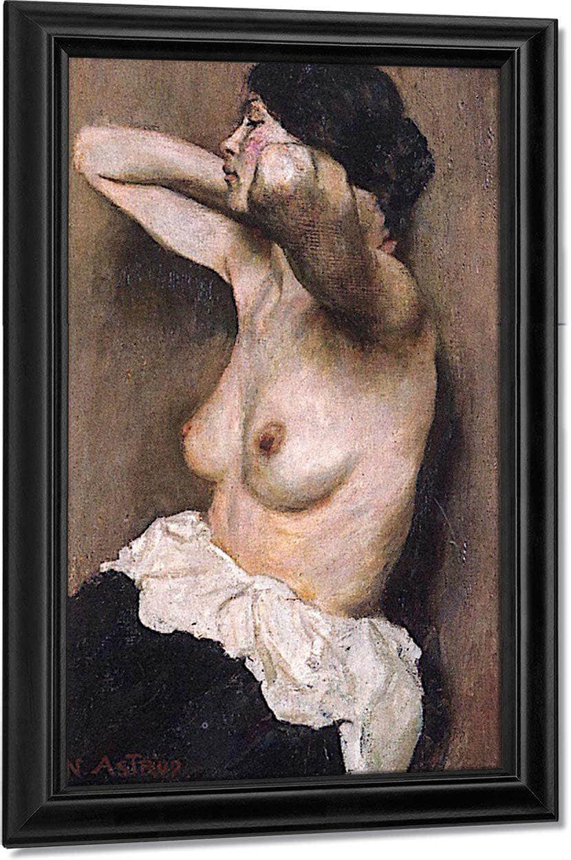 Half Length Female Nude By Nicolai Astrup Fine Art Print