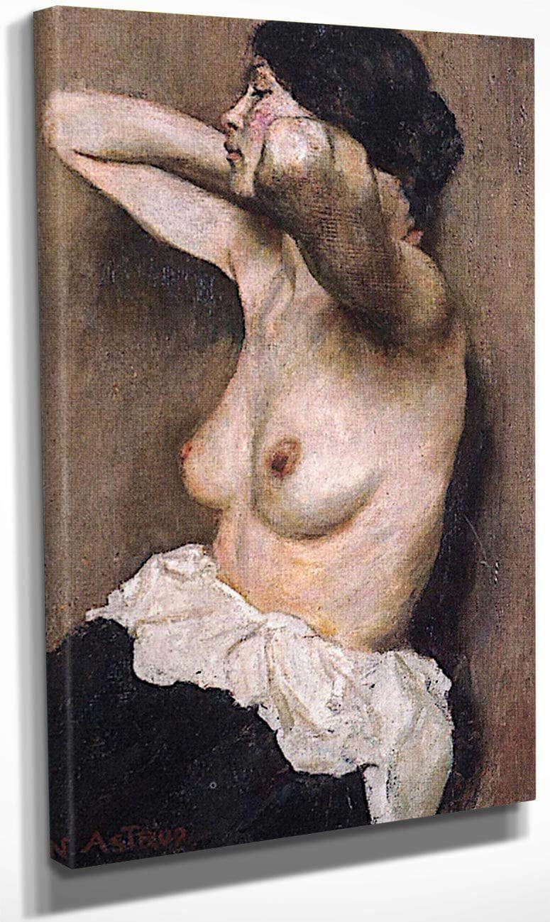 Half Length Female Nude By Nicolai Astrup Fine Art Print