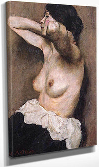 Half Length Female Nude By Nicolai Astrup Fine Art Print