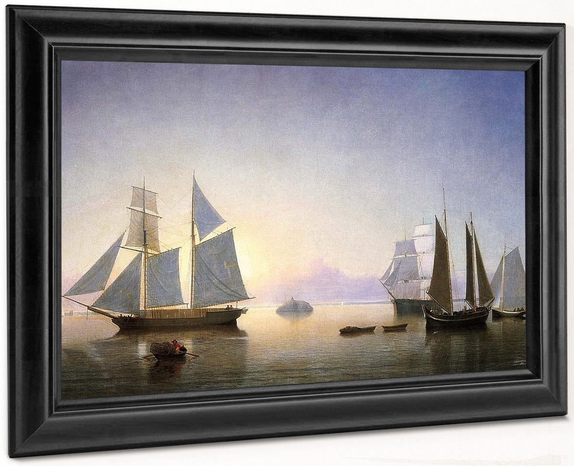 Halfway Rock By Fitz Henry Lane Fine Art Print