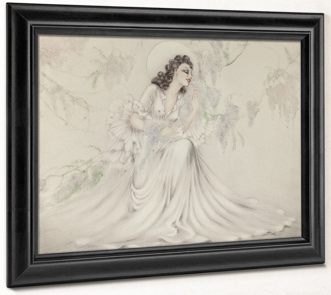 Hand With A Pearl From Le Vie Des Seines And Wisteria Two Works Circa 1940 By Louis Icart Fine Art Print