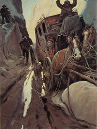 Hands Up(Holdup In The Canyon) By NC Wyeth Fine Art Print