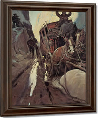 Hands Up(Holdup In The Canyon) By NC Wyeth Fine Art Print
