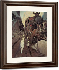 Hands Up(Holdup In The Canyon) By NC Wyeth Fine Art Print