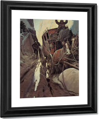 Hands Up(Holdup In The Canyon) By NC Wyeth Fine Art Print