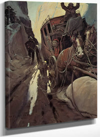 Hands Up(Holdup In The Canyon) By NC Wyeth Fine Art Print