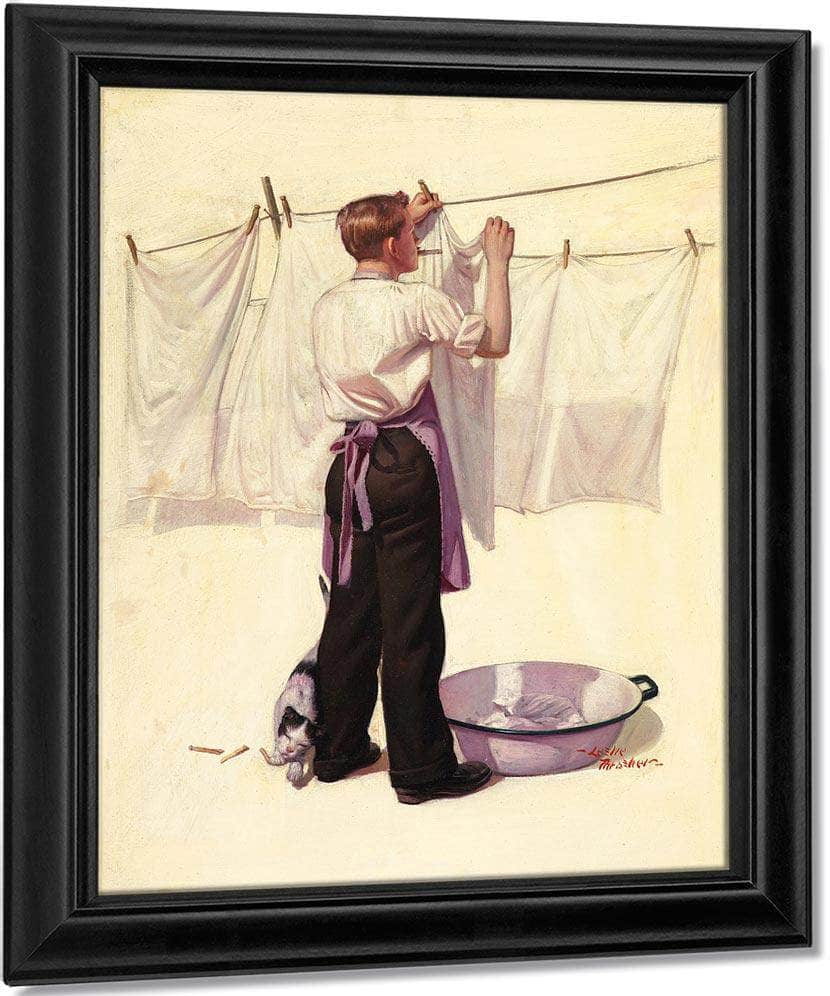 Hanging The Laundry Liberty Cover C. 1925 By Leslie Thrasher Fine Art Print