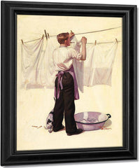 Hanging The Laundry Liberty Cover C. 1925 By Leslie Thrasher Fine Art Print