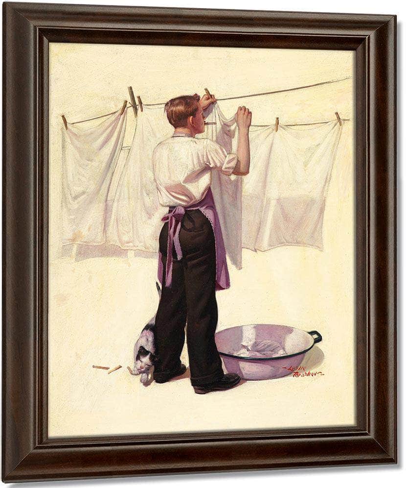 Hanging The Laundry Liberty Cover C. 1925 By Leslie Thrasher Fine Art Print