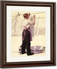 Hanging The Laundry Liberty Cover C. 1925 By Leslie Thrasher Fine Art Print
