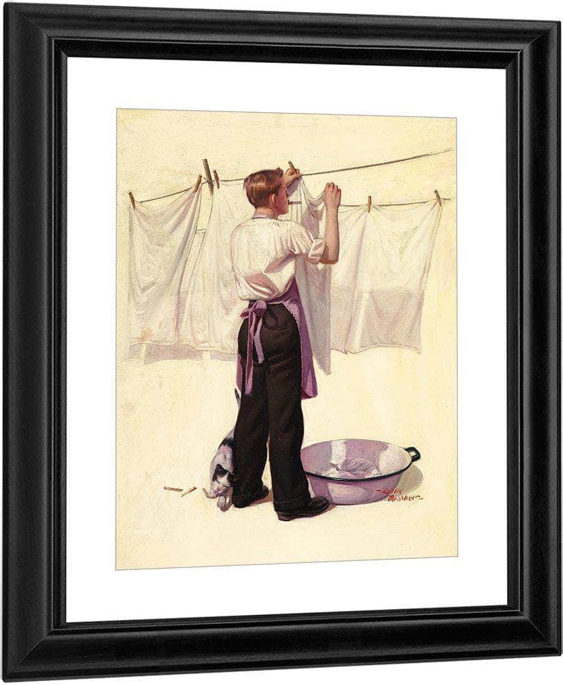Hanging The Laundry Liberty Cover C. 1925 By Leslie Thrasher Fine Art Print
