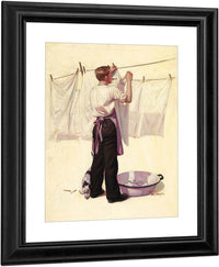 Hanging The Laundry Liberty Cover C. 1925 By Leslie Thrasher Fine Art Print