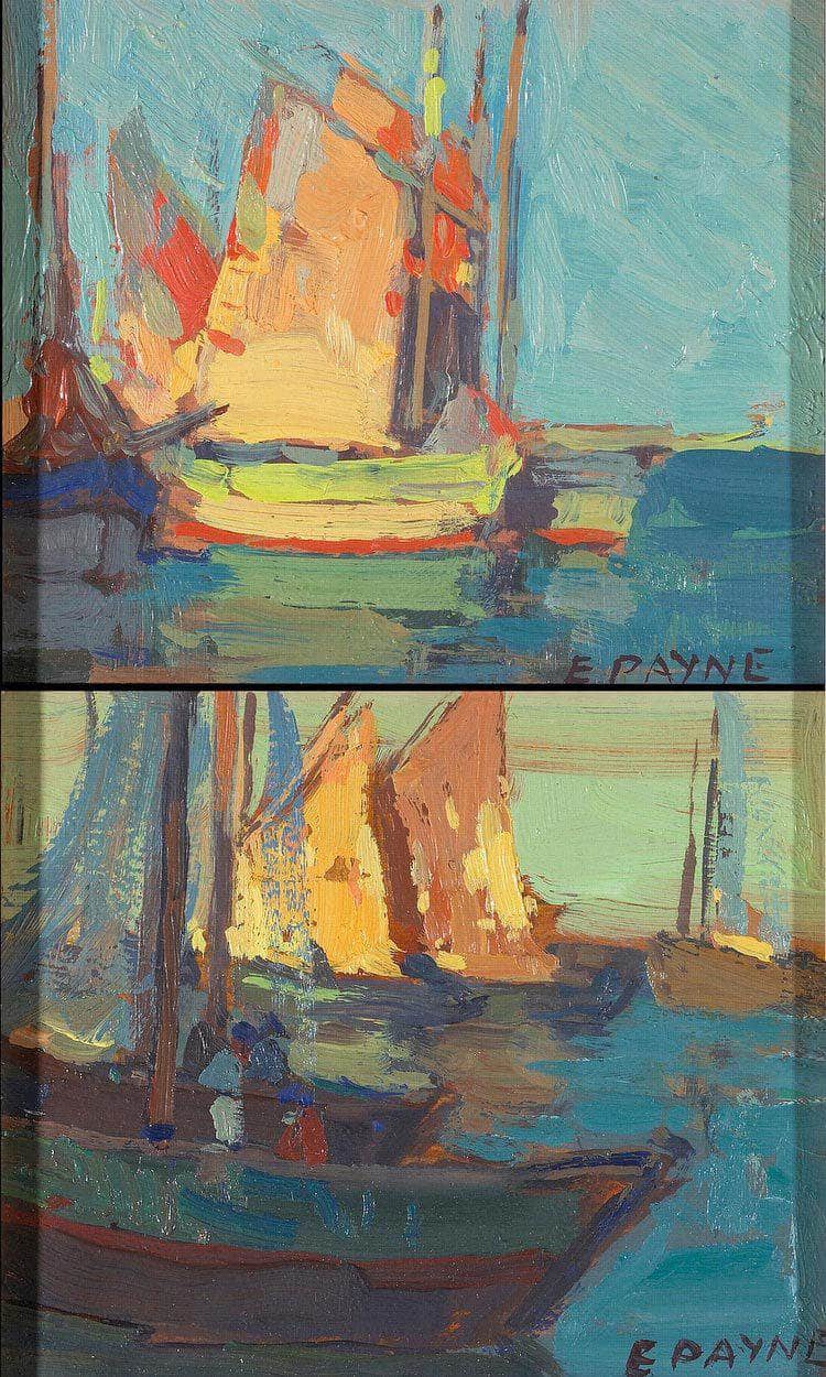 Harbor Scene; Golden Sail (A Pair) By Edgar Payne Fine Art Print