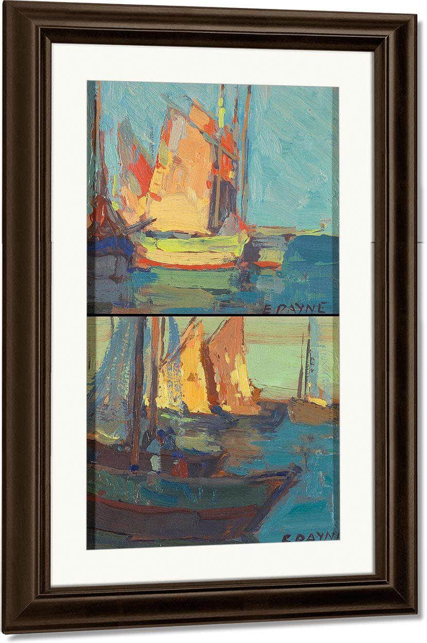 Harbor Scene; Golden Sail (A Pair) By Edgar Payne Fine Art Print
