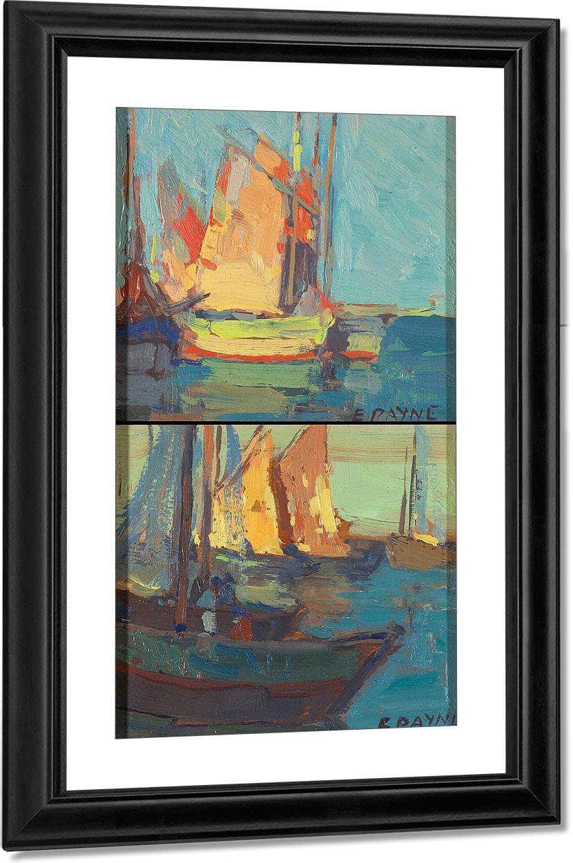Harbor Scene; Golden Sail (A Pair) By Edgar Payne Fine Art Print