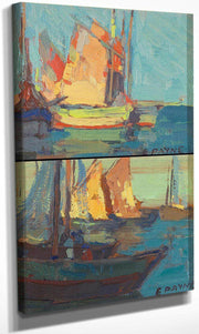 Harbor Scene; Golden Sail (A Pair) By Edgar Payne Fine Art Print