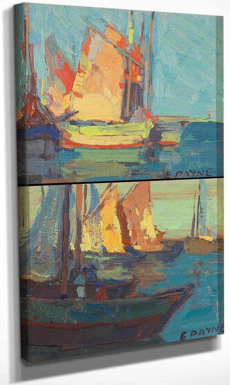 Harbor Scene; Golden Sail (A Pair) By Edgar Payne Fine Art Print