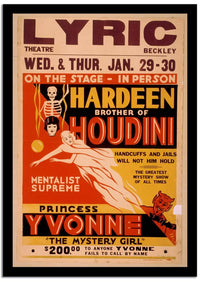 Hardeen Brother Of Houdini  Vintage Poster Fine Art Print