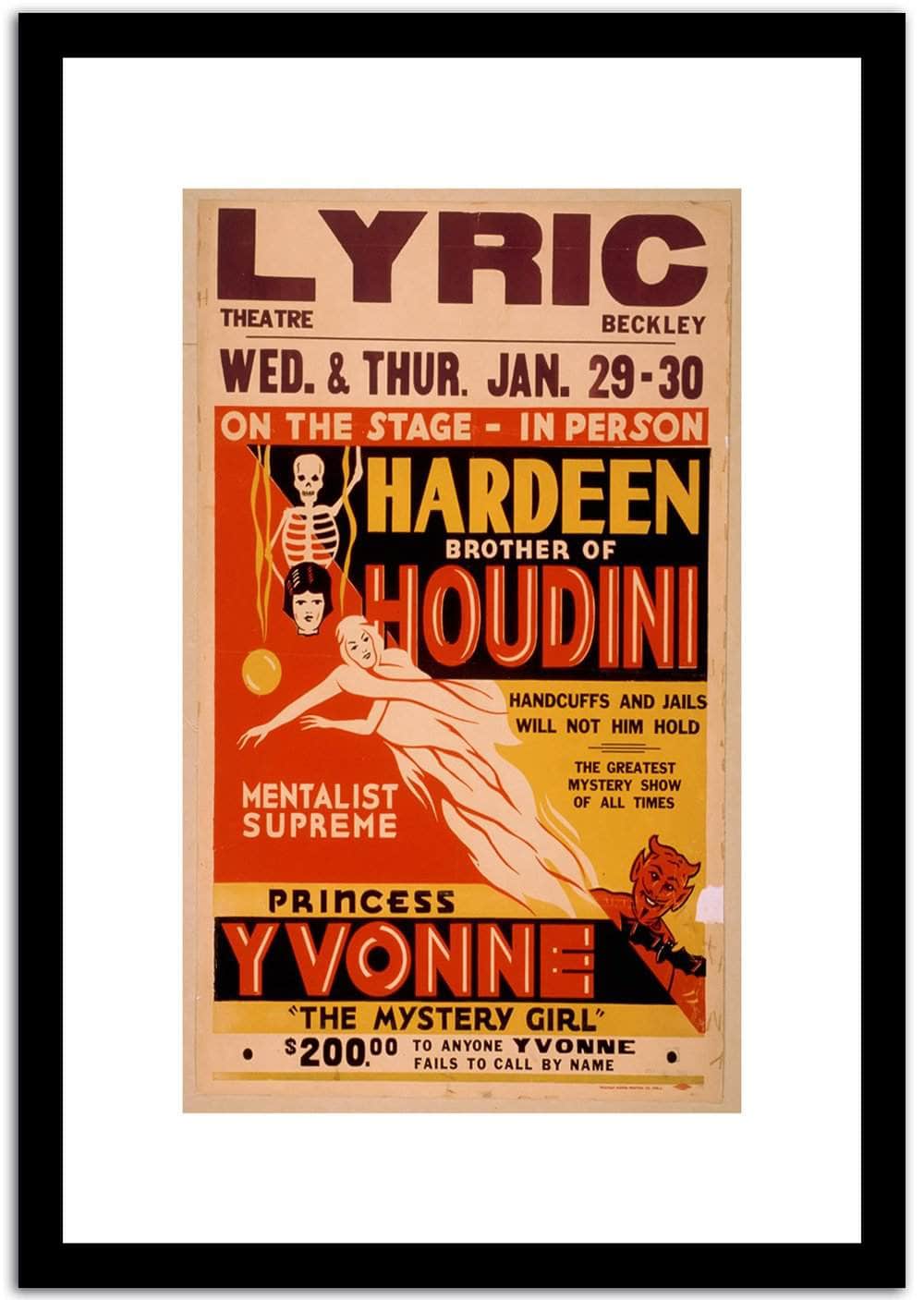 Hardeen Brother Of Houdini  Vintage Poster Fine Art Print