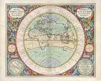 Harmonia Macrocosmica Plate 13 Hemisphere Of The Old World 1660 By Andreas Cellarius Fine Art Print