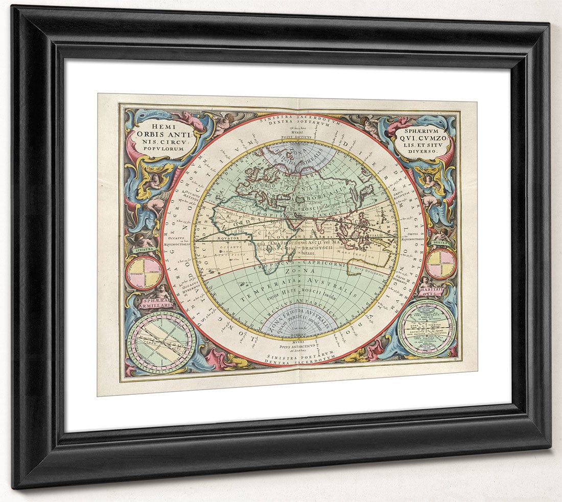 Harmonia Macrocosmica Plate 13 Hemisphere Of The Old World 1660 By Andreas Cellarius Fine Art Print