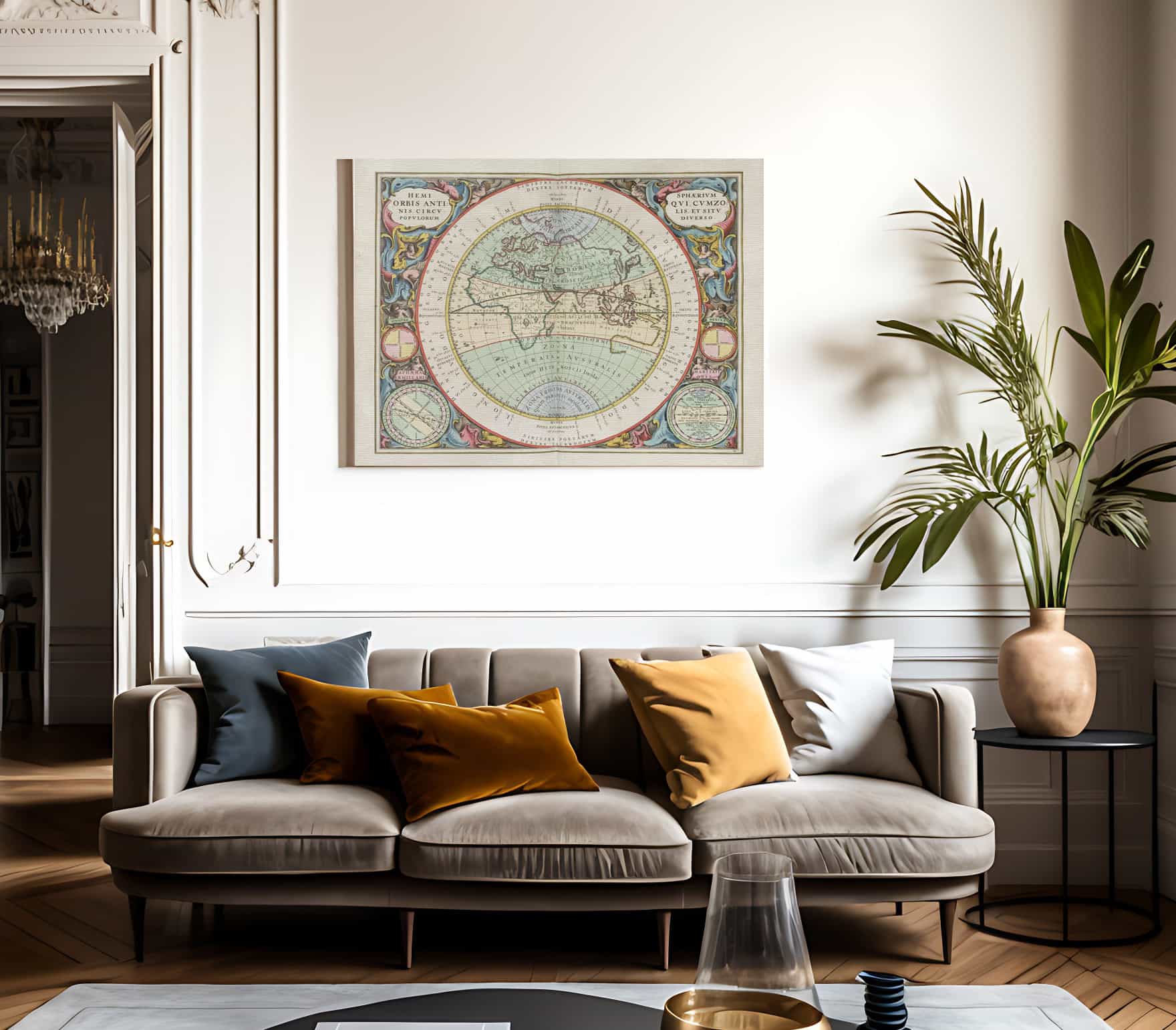 Harmonia Macrocosmica Plate 13 Hemisphere Of The Old World 1660 By Andreas Cellarius Fine Art Print