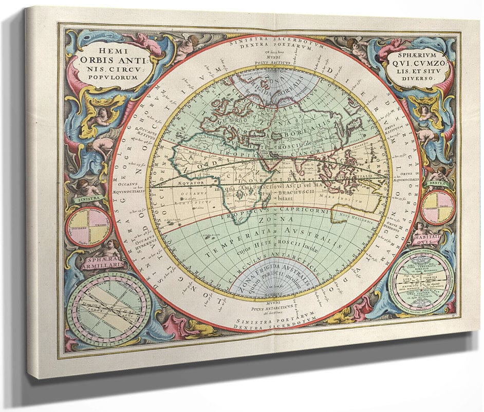 Harmonia Macrocosmica Plate 13 Hemisphere Of The Old World 1660 By Andreas Cellarius Fine Art Print