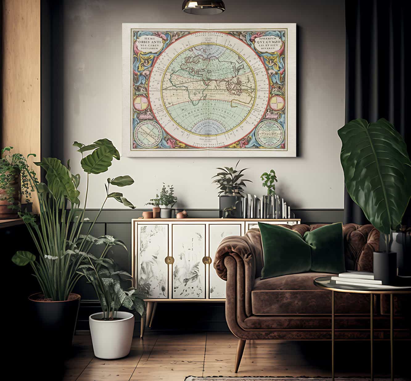 Harmonia Macrocosmica Plate 13 Hemisphere Of The Old World 1660 By Andreas Cellarius Fine Art Print