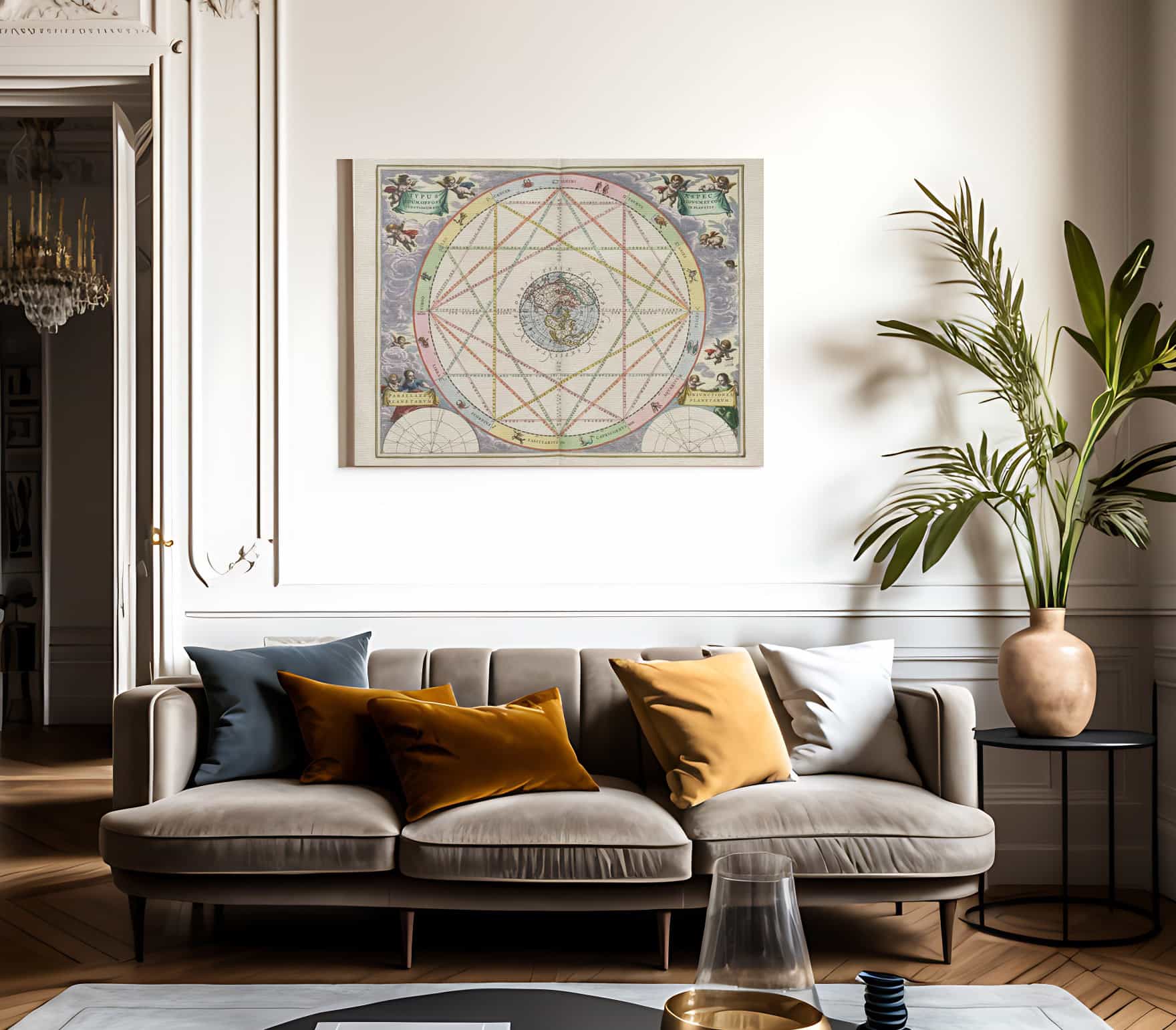 Harmonia Macrocosmica Plate 15 Opposition And Conjunction Of The Planets 1660 By Andreas Cellarius Fine Art Print