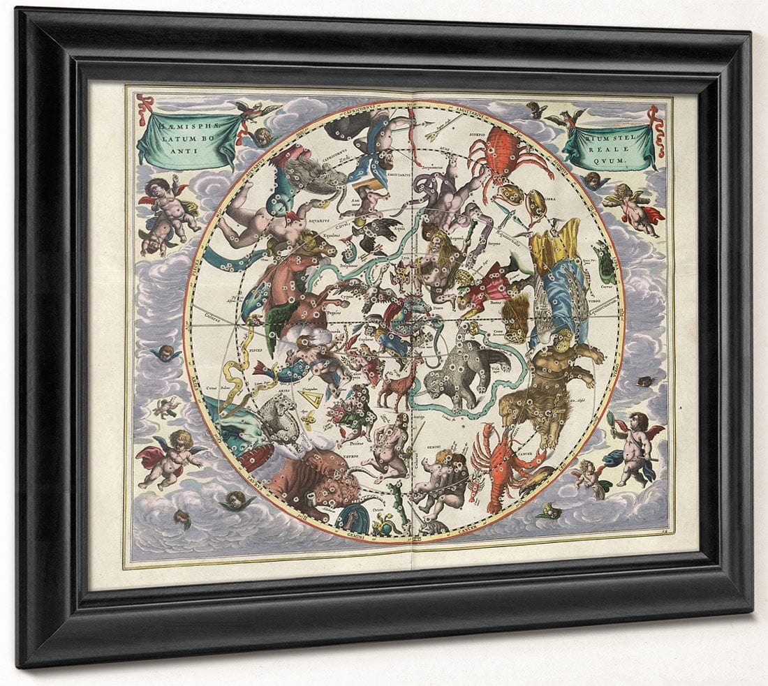 Harmonia Macrocosmica Plate 24 Northern Stellar Hemisphere 1660 By Andreas Cellarius Fine Art Print