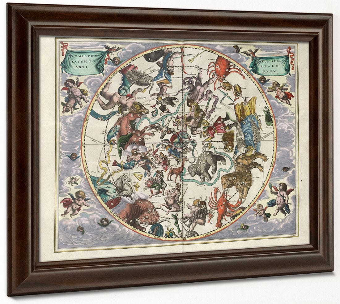 Harmonia Macrocosmica Plate 24 Northern Stellar Hemisphere 1660 By Andreas Cellarius Fine Art Print