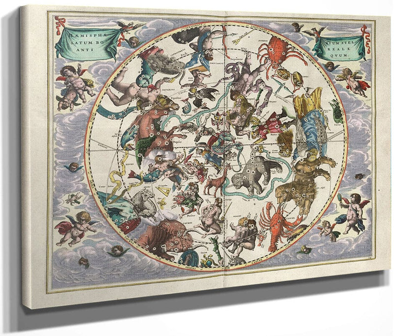 Harmonia Macrocosmica Plate 24 Northern Stellar Hemisphere 1660 By Andreas Cellarius Fine Art Print