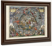 Harmonia Macrocosmica Plate 25 Celestial And Terrestrial Hemispheres 1660 By Andreas Cellarius Fine Art Print