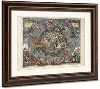 Harmonia Macrocosmica Plate 25 Celestial And Terrestrial Hemispheres 1660 By Andreas Cellarius Fine Art Print