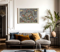 Harmonia Macrocosmica Plate 25 Celestial And Terrestrial Hemispheres 1660 By Andreas Cellarius Fine Art Print