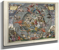 Harmonia Macrocosmica Plate 25 Celestial And Terrestrial Hemispheres 1660 By Andreas Cellarius Fine Art Print
