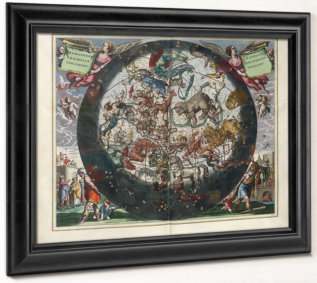 Harmonia Macrocosmica Plate 26 Northern Stellar Hemisphere 1660 By Andreas Cellarius Fine Art Print