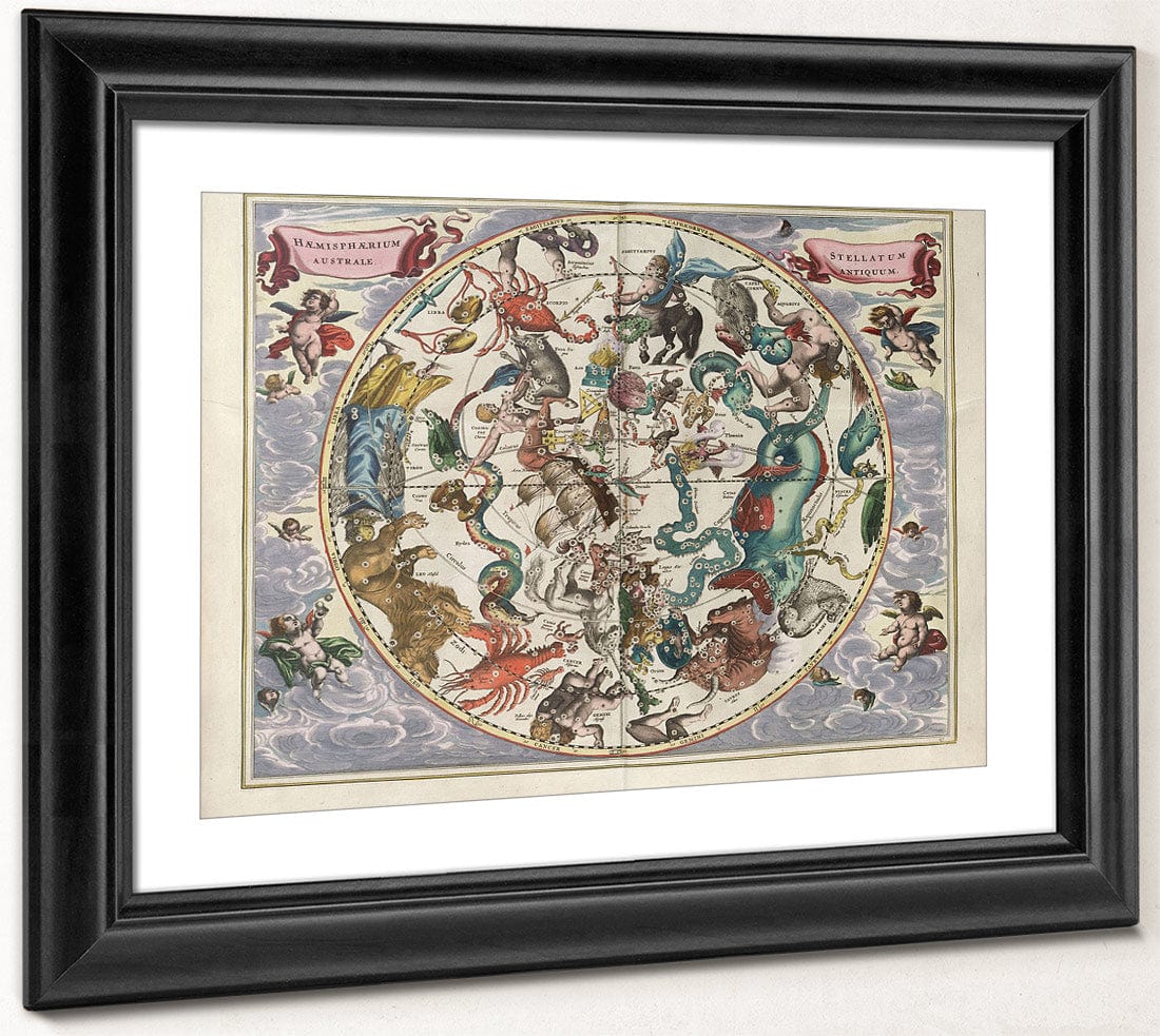 Harmonia Macrocosmica Plate 27 Southern Stellar Hemisphere 1660 By Andreas Cellarius Fine Art Print
