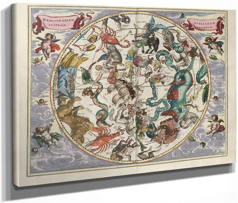 Harmonia Macrocosmica Plate 27 Southern Stellar Hemisphere 1660 By Andreas Cellarius Fine Art Print
