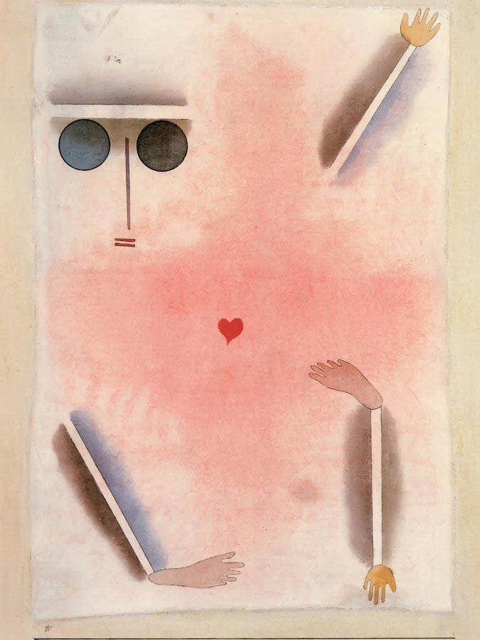 Has Head Hand Foot And Heart 1930 S4 (214) By Paul Klee Fine Art Print